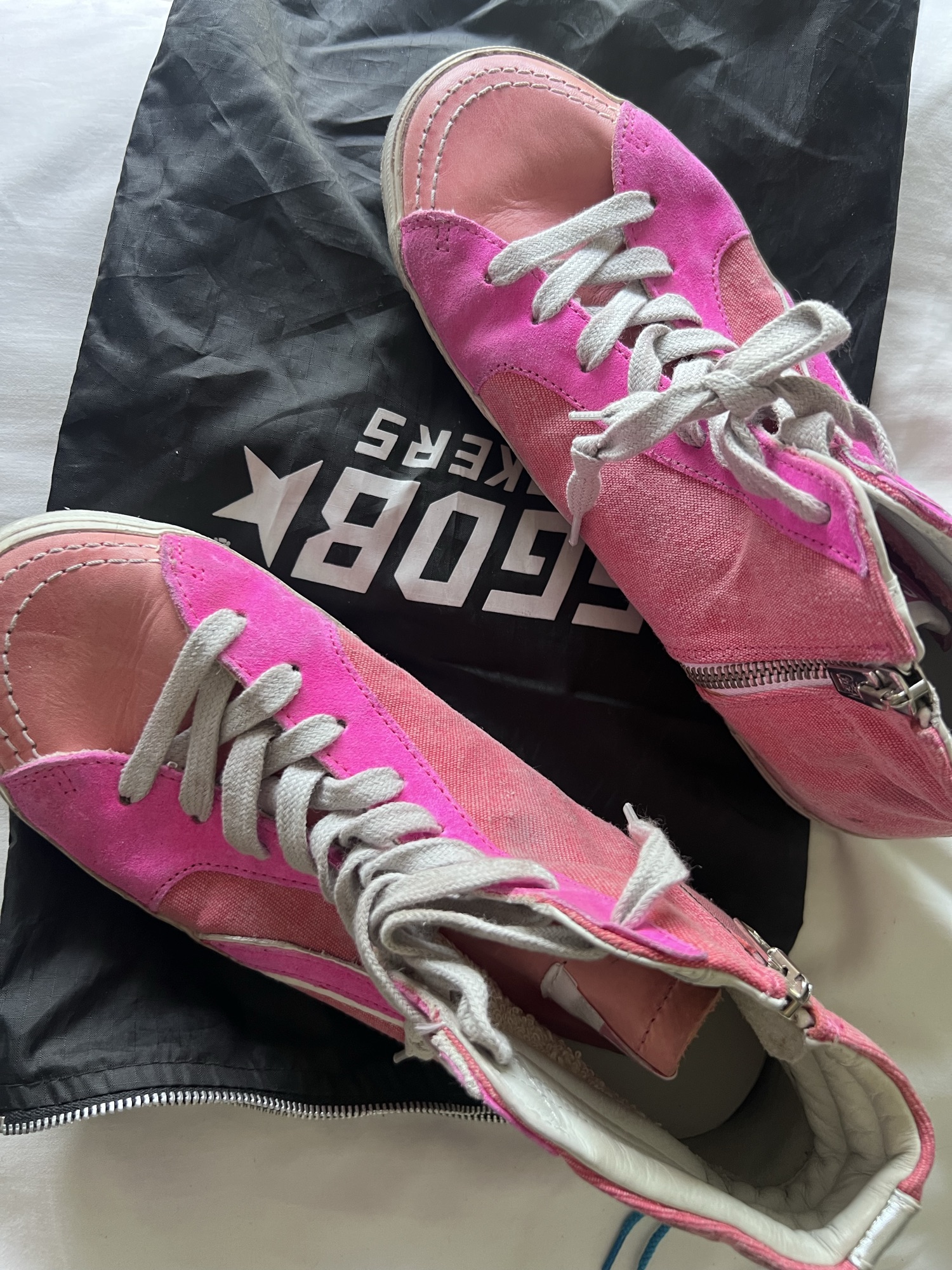 Golden Goose Golden Goose Francy High-Top Sneakers Pink Canvas