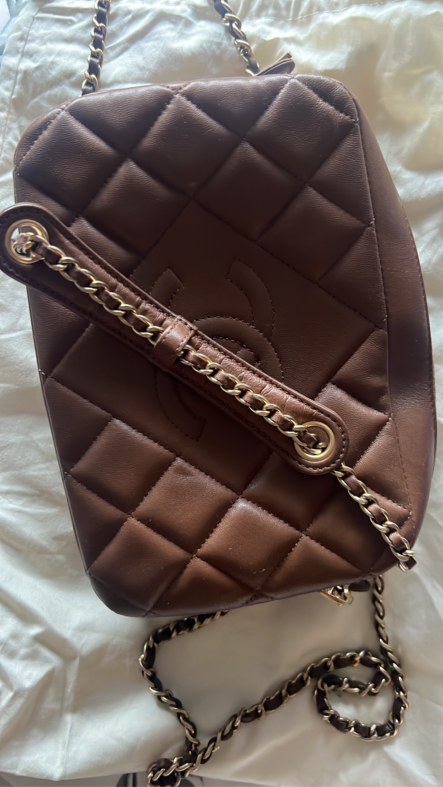 Chanel Chanel CC Quilted Camera Bag Lambskin Brown