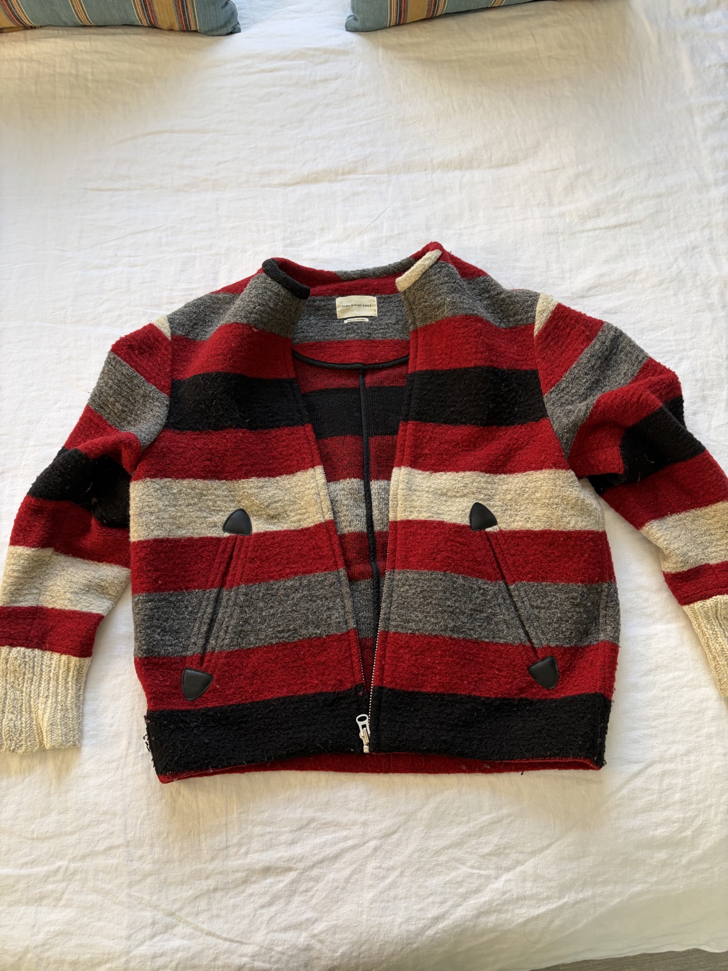 Isabel Marant Etoile Striped bomber wool coat